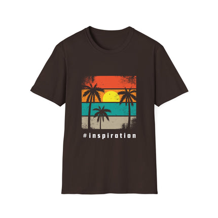 Retro Sunset Palm Tree T-Shirt, Beach Wear - AlluNeedt