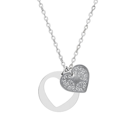 Personalized Floral Heart Pendant