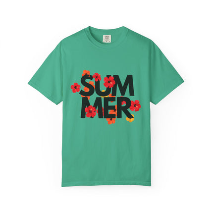 Summer Vibes Floral T-shirt, Casual Tee, Beachwear - AlluNeedt