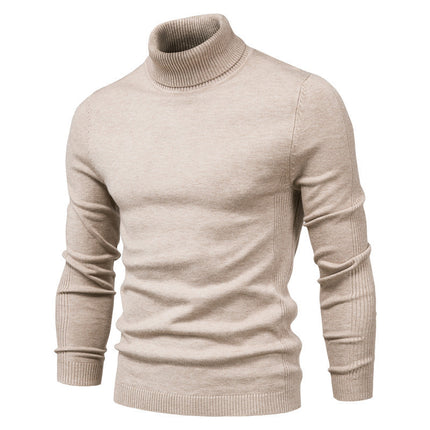 Slim fit high neck casual knitted sweater