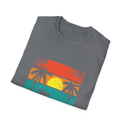 Retro Sunset Palm Tree T-Shirt, Beach Wear - AlluNeedt