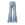Light Blue Washed Micro Flare Jeans with Star Button Side Slit Hem