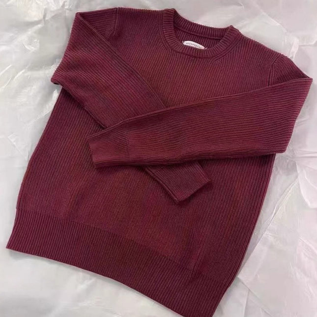 Majia Four-Corner Knitwear Crewneck Pullover Loose Sweater