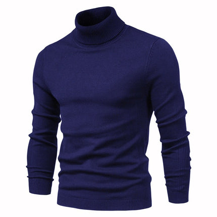 Slim fit high neck casual knitted sweater