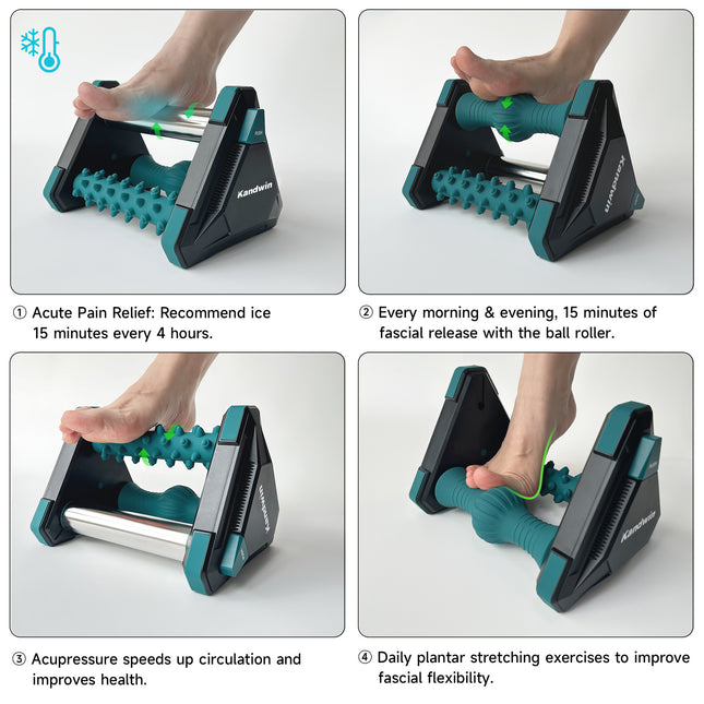 Three in one massage for foot and heel pain