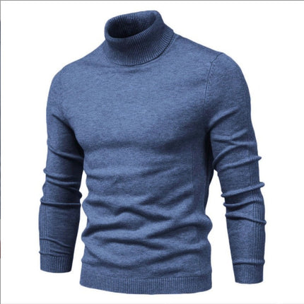 Slim fit high neck casual knitted sweater