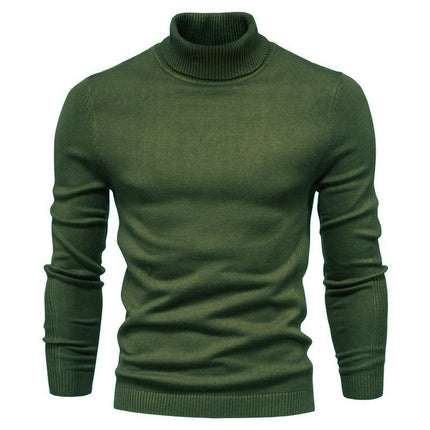Slim fit high neck casual knitted sweater