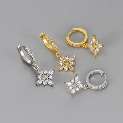Diamond studded octagonal star ear clasp