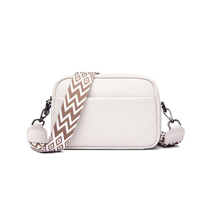 Single shoulder crossbody bag top layer cowhide small square bag