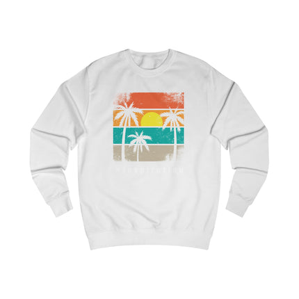 Vintage Sunset Palm Sweatshirt — Retro Beach Crewneck