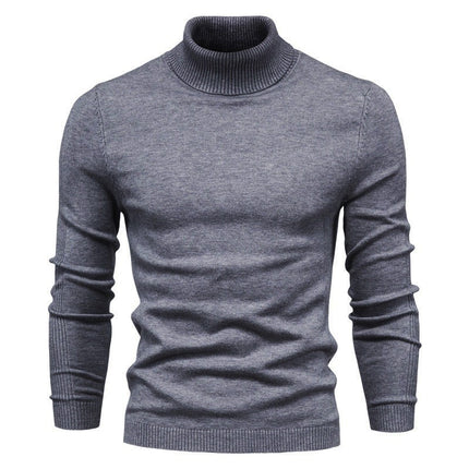 Slim fit high neck casual knitted sweater