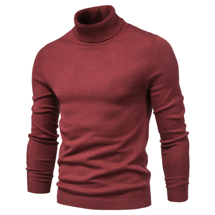 Slim fit high neck casual knitted sweater