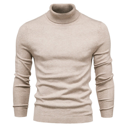 Slim fit high neck casual knitted sweater