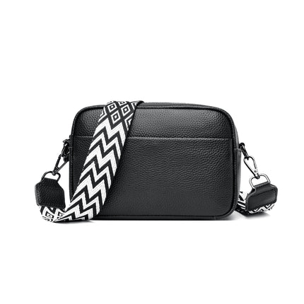 Single shoulder crossbody bag top layer cowhide small square bag