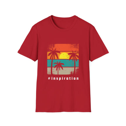 Retro Sunset Palm Tree T-Shirt, Beach Wear - AlluNeedt