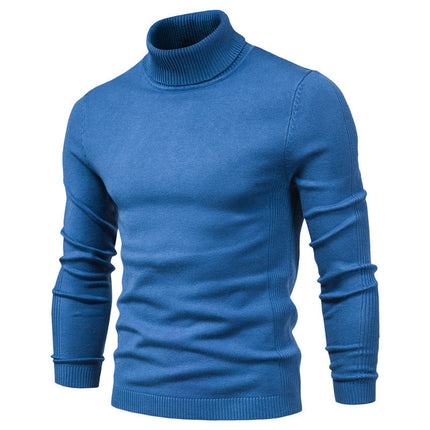 Slim fit high neck casual knitted sweater