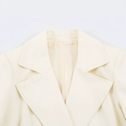 Casual double breasted double row two button suit jacket for women