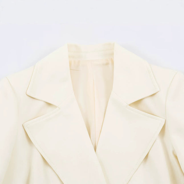 Casual double breasted double row two button suit jacket for women