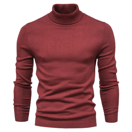 Slim fit high neck casual knitted sweater