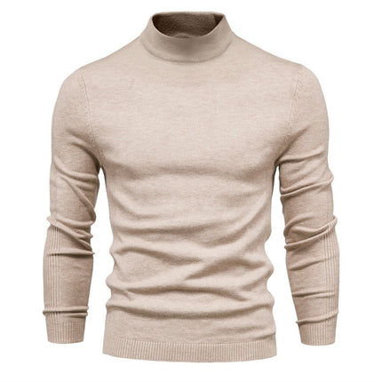Slim fit high neck casual knitted sweater