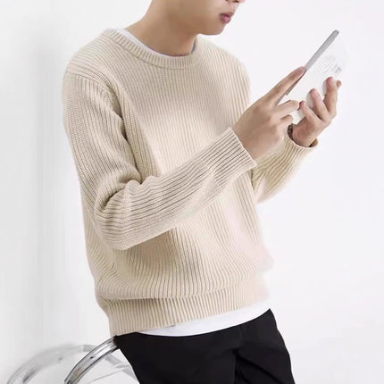 Majia Four-Corner Knitwear Crewneck Pullover Loose Sweater