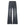 High Street Distressed Washed Denim Micro Flare Jeans with Multi-Zipper Detail