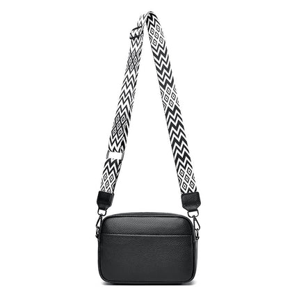 Single shoulder crossbody bag top layer cowhide small square bag