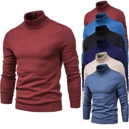 Slim fit high neck casual knitted sweater