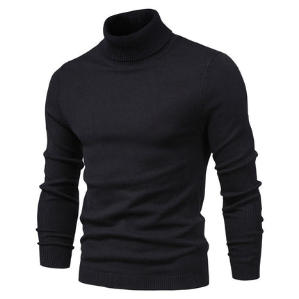 Slim fit high neck casual knitted sweater