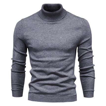 Slim fit high neck casual knitted sweater