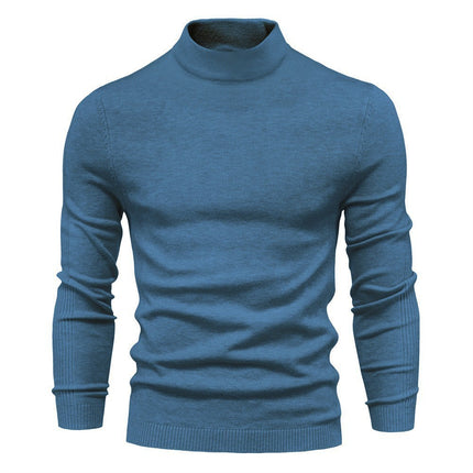 Slim fit high neck casual knitted sweater