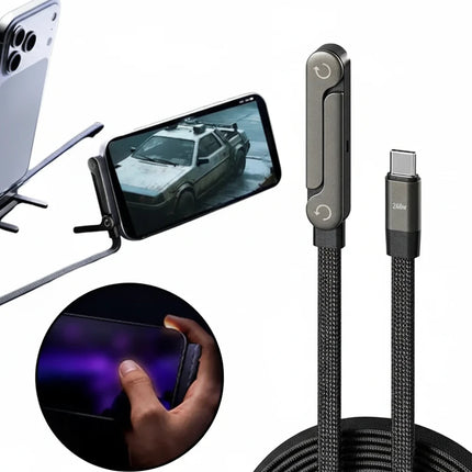 240W Fast Charging Foldable iPhone Holder Data Cable