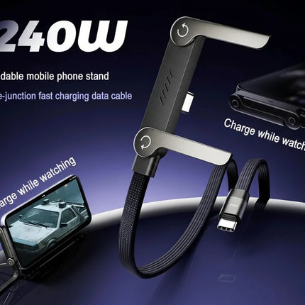 240W Fast Charging Foldable iPhone Holder Data Cable